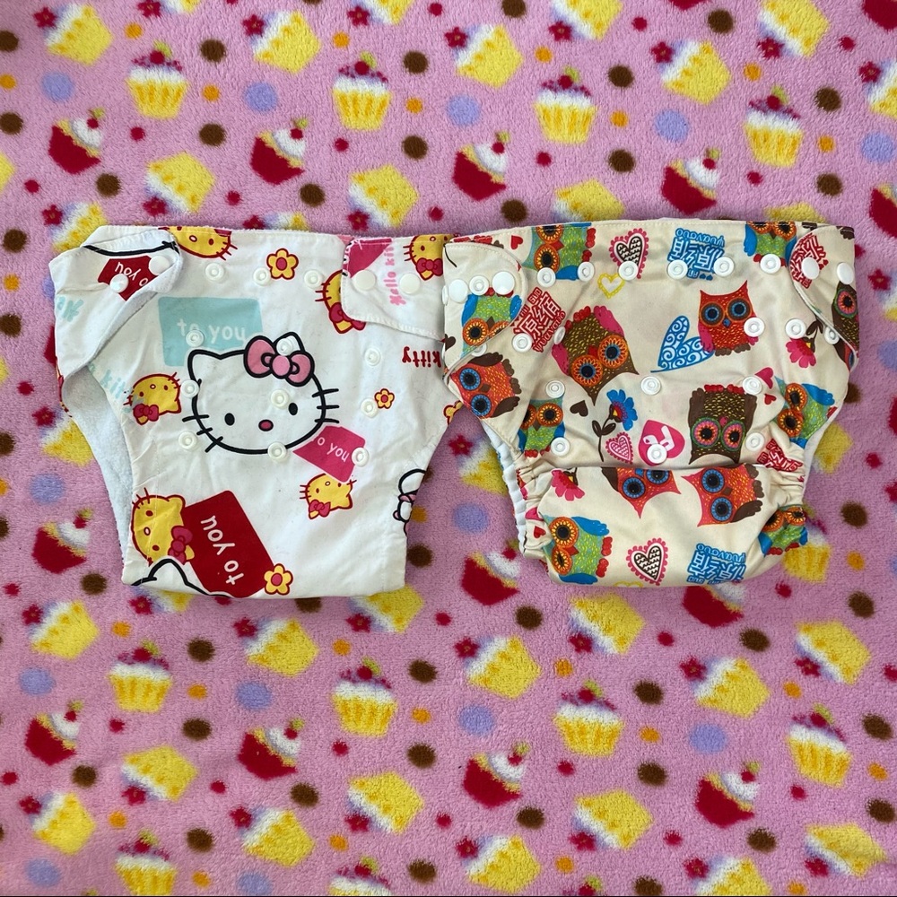 Cloth diaper set hello Kitty & owl
